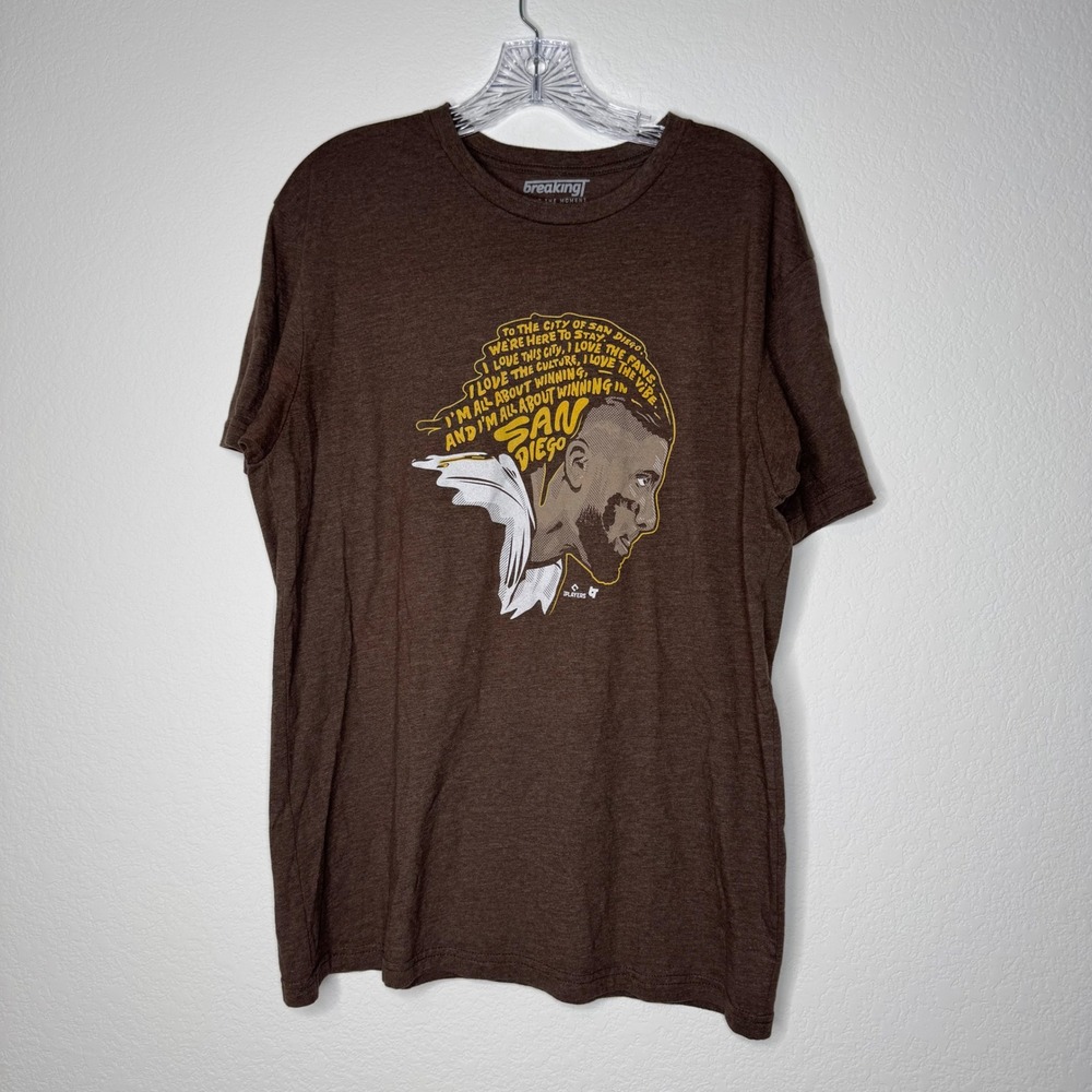 BreakingT San Diego Fernando Tatis Jr Mens Brown Graphic T-Shirt Size M